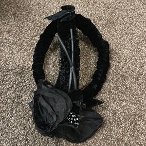 Rare Vintage Fascinators Hats Mesh velvet black roses Kentucky derby fascinator